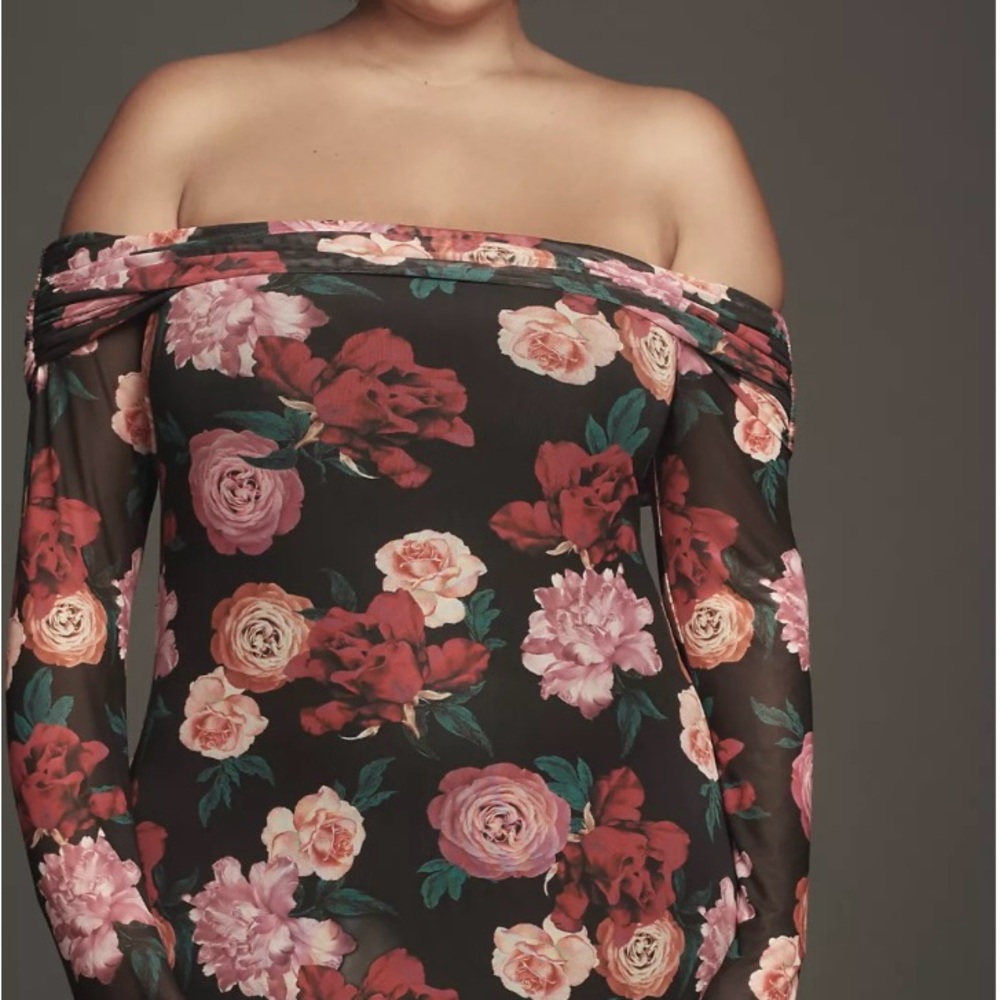 AFRM Anthropologie Black Floral Long Sleeve Dress - Picture 2 of 6